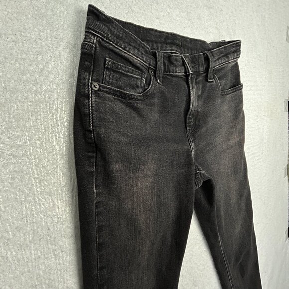 Uniqlo Jeans Womens 26x27*‎ Slim Straight Mid-Rise Black Stretch Denim - Picture 3 of 14